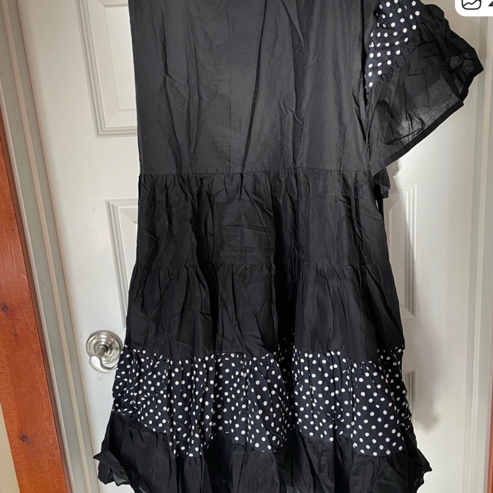 Black Polka Dot Flamenco skirt - Picture 2 of 4